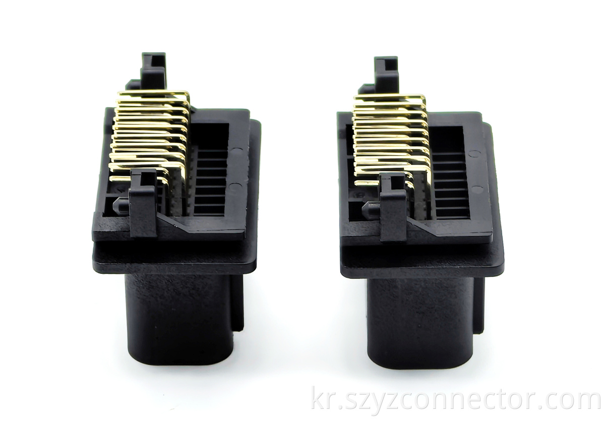 2.54mm Pitch Customized Automotive Connector Right Angle 18P